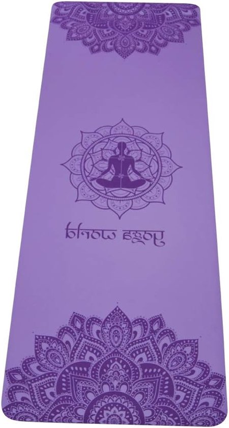 Yogamat Mandala - Trainingsmat Pilates - Yoga Uitoefenen - Antislip Oppervlak - 183 x 61 cm - Paars