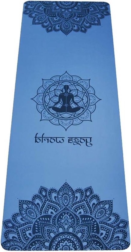Yogamat Mandala - Trainingsmat Pilatesmat - Thuis sporten - Antislip TPE-rubber - 183 x 61 cm - Blauw