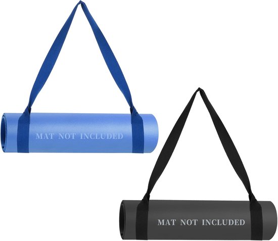 Yogamat met Draagriem - Verstelbare Yogamatband - 1 stuk - Zwart - 152 x 4 cm