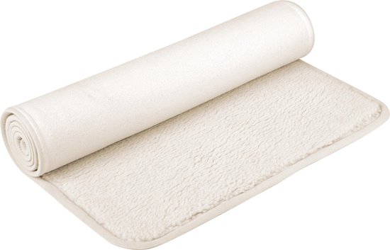 Yogamat natuur (schapenwol) omzoomd 75x200cm Fitnessmat YOGISTAR van YOGISTAR