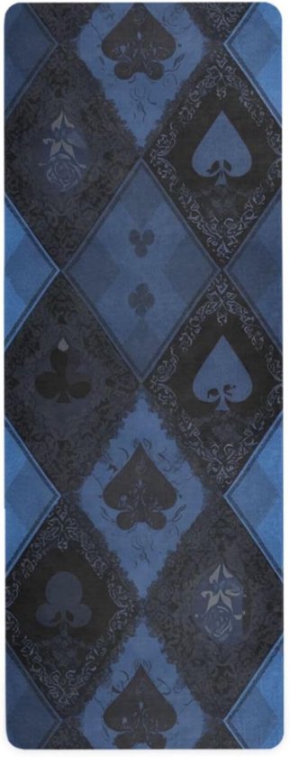 Yogamat - Oefenmat Fitness - Thuis Sporten - Natuurlijk Rubber - 180x66 cm - Blauw
