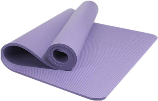 Yogamat Oefenmat - Fitness Vloermat - Thuis Sporten - Extra Dikke Demping - 200x61cm - Paars