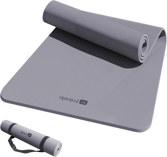 Yogamat - Oefenmat Fitnessmat - Thuis Sporten - Dubbelzijdig Antislip - 183 x 81 cm - Rokerig Paars