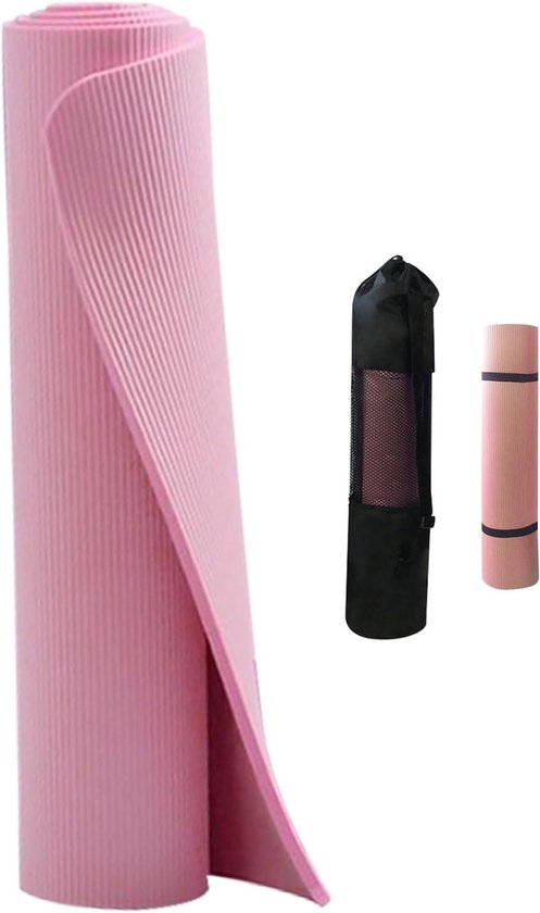 Yogamat - Oefenmat Fitnessmat - Thuis Sporten - Extra Dik - 185 x 61 cm - Roze