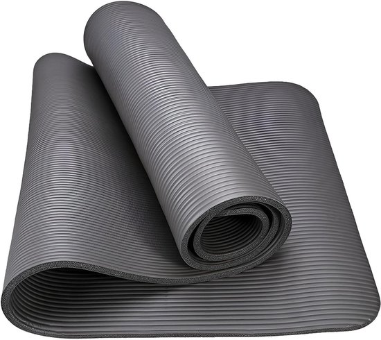 Yogamat - Oefenmat Fitnessmat - Thuis Sporten - Extra Dik Traagschuim - 183 cm Lang - Zwart