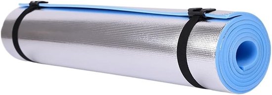 Yogamat - Oefenmat Fitnessmat - Thuis Sporten - Waterdicht Aluminium Membraan - 180 x 50 cm - Blauw