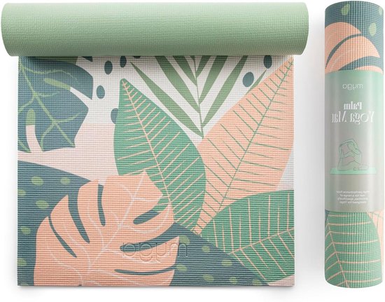 Yogamat - Oefenmat Fitnessmat - Yoga Pilates Meditatie - Antislip Vochtbestendig - 173x61cm - Palm