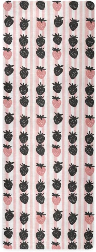Yogamat - Oefenmat - Thuis sporten - Niet-giftig materiaal - 180x66 cm - Zwart met print