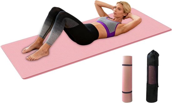 Yogamat - Oefentapijt Fitnessmat - Thuis Sporten - Extra Dik Antislip - 185 x 60 cm - Roze