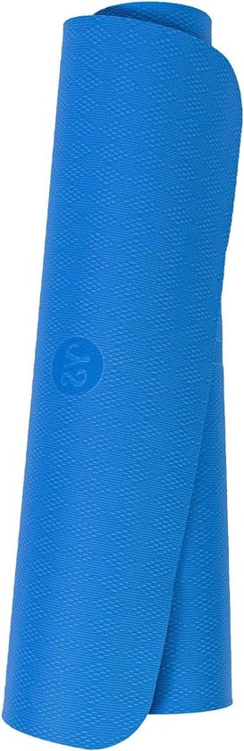 Yogamat Omkeerbaar - Fitness Mat - Thuis Sporten - Uitlijningslijn Inclusief - 183 x 61 cm - Lichtblauw
