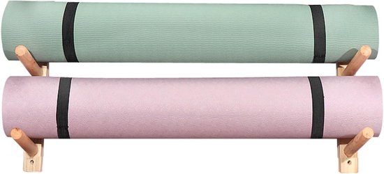 Yogamat Opberger - Fitnessrek - Thuis Sporten - Aan Muur Bevestigd - 39cm - Natuurlijk van Yogamat