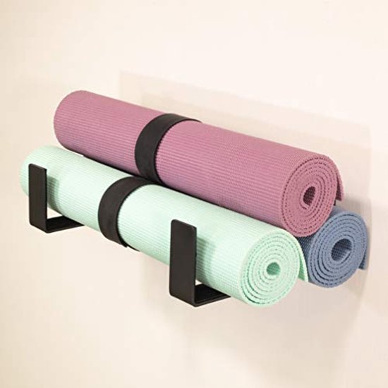 Yogamat Opbergrek voor 3 Matten - X-Large Fitness Organizer met Foam Roller en Wandhaken van Merkloos