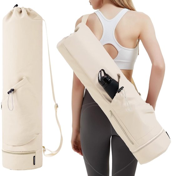 Yogamat Opbergtas - draagbare opbergtas - Draagbaar - Multifunctionele yogamat opbergtas - Gemakkelijk te dragen - Grote capaciteit - 30L - WIT van Merkloos