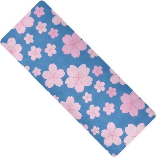 Yogamat - Pilates oefenmat - Thuis sporten - Antislip natuurrubber - 180x66 cm - Roze Blauw
