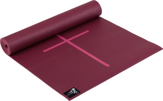 Yogamat plus alignment bordeaux Fitnessmat YOGISTAR van YOGISTAR