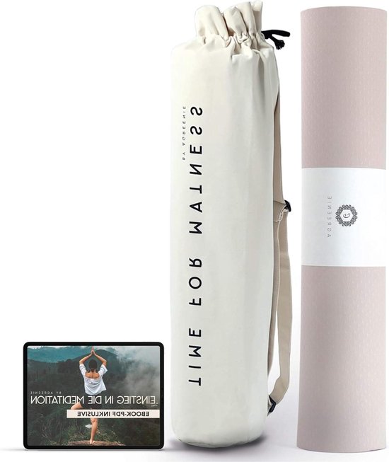 Yogamat Prana - extra breed 183 x 68 cm - 6 mm dik - antislip TPE sportmat - vrij van schadelijke stoffen - anti-allergene gymnastiekmat - incl. yogatas & ebook van Yogamat