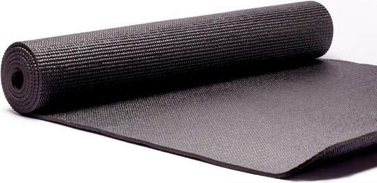 Yogamat PVC - 61x183x0.5cm - Zwart - yoga mat, yogamatten, yoga mat anti slip, yogamat antislip van Avento