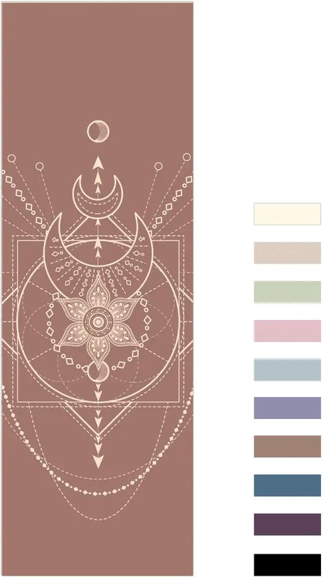 Yogamat Sacred | Earth met Beige Print | Extra Dik Sticky - 6mm van Love Generation