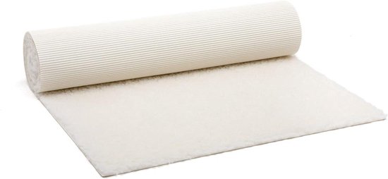 Yogamat Scheerwol - Wolmat Antislip - Comfortabel Trainen - Extra Dikke Vacht - 200 x 60 cm - Wit