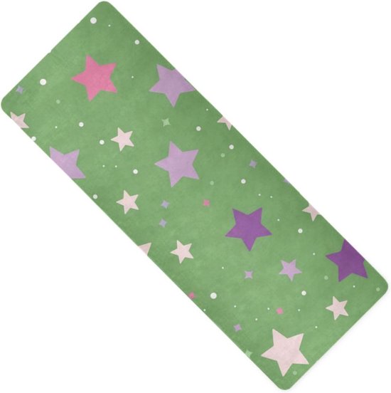 Yogamat Set - Fitness Mat - Thuis Sporten - Natuurlijk Rubber Antislip - 71x26 Inch - Ster Abstract Groen