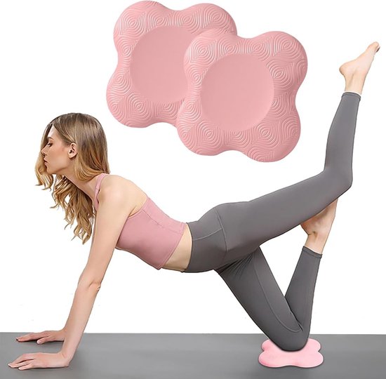 Yogamat - Set van 2 - 20*20*1,9 cm - Stretchen, Oefening, Dik - Kniebeschermers - Duurzaam, Schokdempend, Lichtgewicht, Training - Wasbaar - Antislip - Unisex - Balansondersteuningspad - Plank Fitness Yoga Elleboog Kniebeschermer van Yogamat