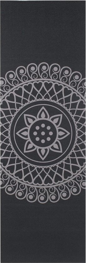 Yogamat sticky extra dik mandala zwart - Lotus - 6 mm van Yogamat