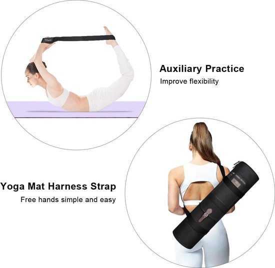 yogamat tas drager, volledige ritssluiting groot formaat oefeningsyogamat draagtassen, functionele opbergvakken passen op de meeste matten, verstelbare schouderriem met gratis yogamat draagriem voor man vrouw van Niefs.