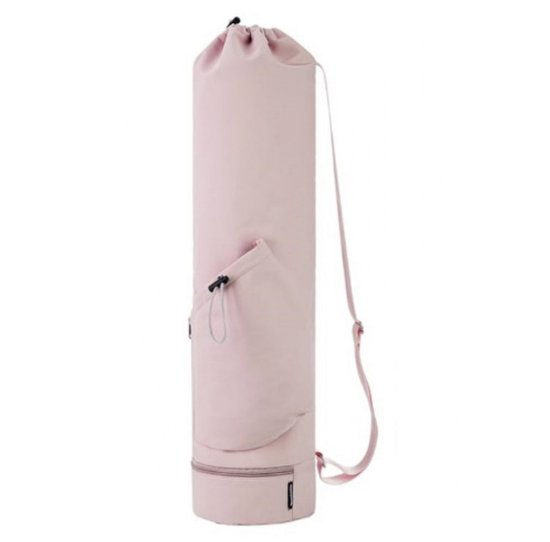 Yogamat Tas - Met Trekkoord En Opbergvakje - Sporttas - met waterflesvak - Waterproof - Multifunctionele - Draagbaar - Roze - 78*19 cm van Yogamat