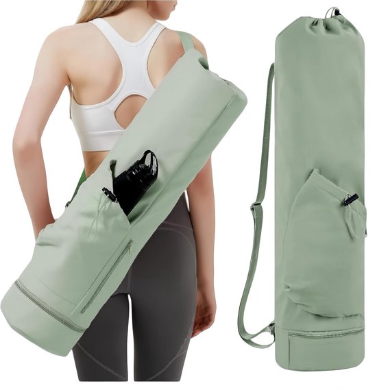 Yogamat Tas - Schoudertas - Sportpad-rugzak - Yogatas Groot - multifunctionele opbergtas - Yogamat Tas Waterdicht - verstelbare schouderriem - gymtas tas - 78×19cm - groen van Merkloos
