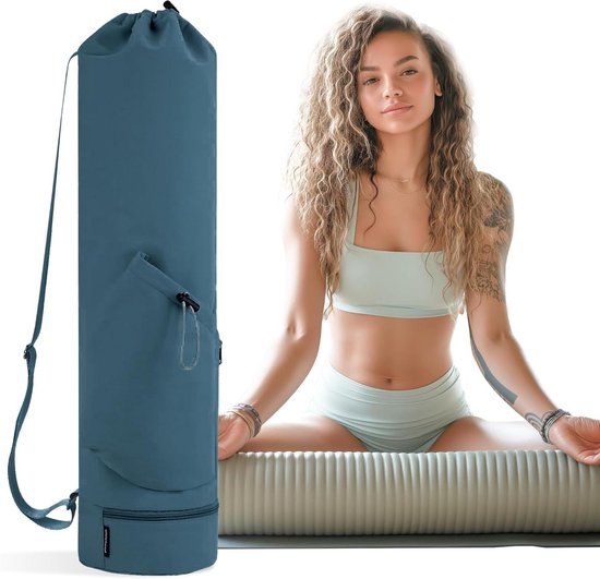 Yogamat Tas - Sporttas - Fitness Benodigdheden - Waterbestendige Bodem - Ruim Interieur - Blauw