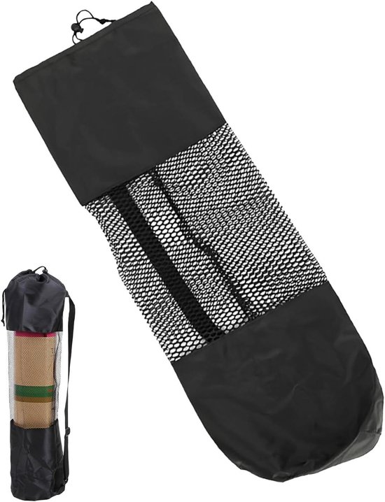 Yogamat Tas - Sporttas Mat - Fitness Pilates - Ademend Netstof - 82 cm Lengte - Zwart van Yogamat