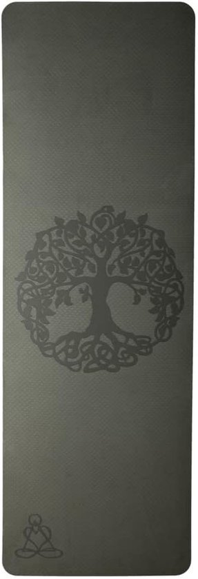 Yogamat TPE - Fitnessmat Pilates - Thuis Sporten - Zeer Antislip - 182 x 61 cm - Donkergroen Lichtgroen van Yogamat