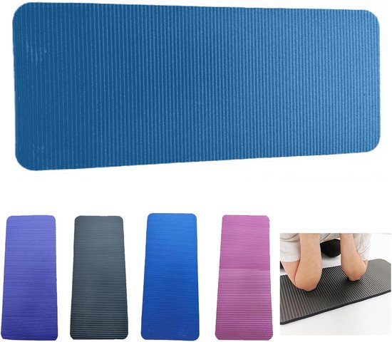 Yogamat Trainingsmat - Fitnessbasis Oefenmat - Thuisoefeningen Pilates - Extra dikke demping - 100 x 50 cm - Blauw