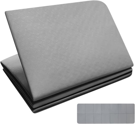 Yogamat - Trainingsmat Oefenmat - Fitness Buiten - Antislip Grip - 183x61 cm - Grijs