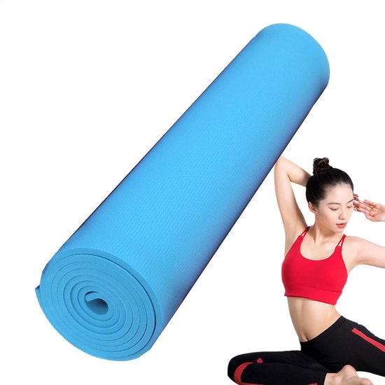 Yogamat - Trainingsmat Pilatesmat - Thuis Sporten - Antislip Hoge Dichtheid - 61 x 11 x 11 cm - Blauw