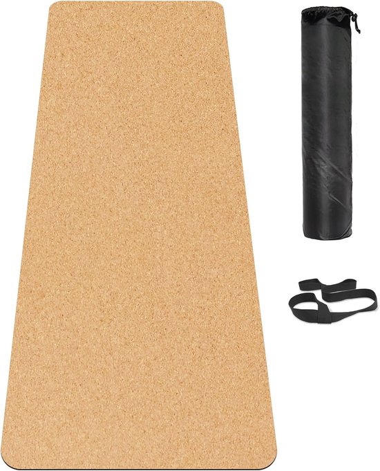 Yogamat van kurk - antislip - geschikt voor yoga en fitness