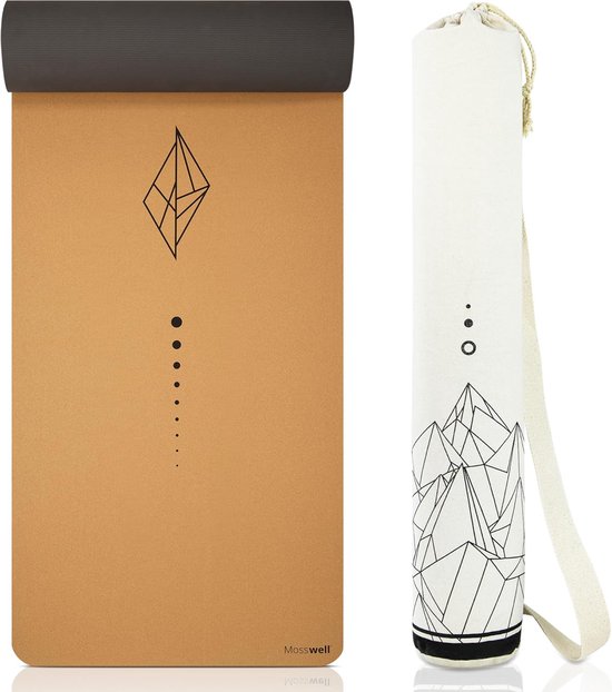 Yogamat van kurk & TPE - 4 mm antislip ftalaatvrij - met design van Yogamat