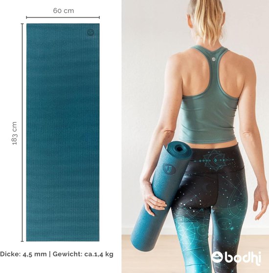 Yogamat van pvc, vrij van schadelijke stoffen, antislip en wasbaar, perfect voor beginners, oefenmat voor fitness, pilates en gymnastiek, 183 x 60 x 4 mm, in meerdere kleuren van Yogamat