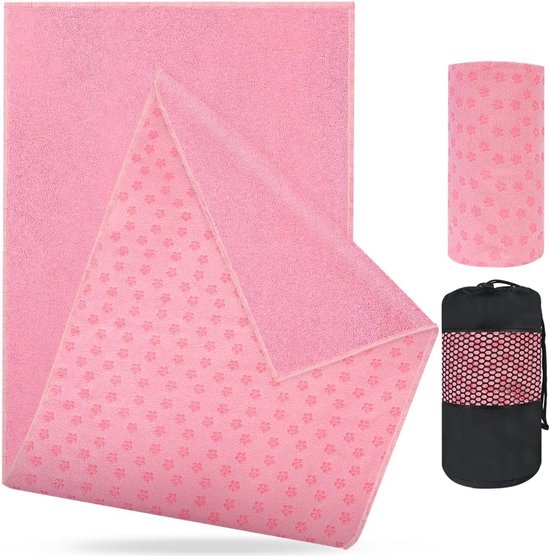 Yogamat, vezelyogamat, geschikt voor sportscholen en Pilates-183*82CM，Roze