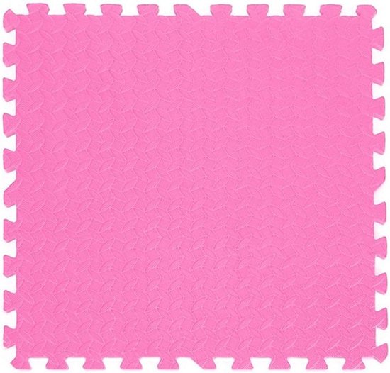 Yogamat Vloertegels - Beschermende Matten - Thuis Fitness - Antislip Schuim - 60x60x1.2cm - Roze