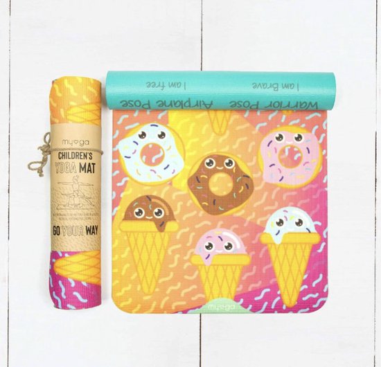 Yogamat voor Kinderen - Thema: Ijsjes / Lollipop - Yoga voor Kinderen - Kinderyoga - Yoga / Mindfulness voor Kinderen - Yoga voor Peuters, Kleuters & Kinderen van Hallo Mundo Kids.