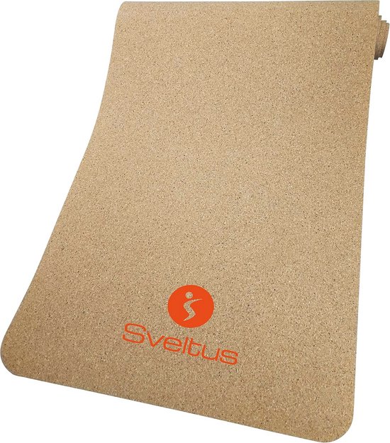 Yogamat voor volwassenen, uniseks, antislip en antibacterieel, paars/kurk van Merkloos