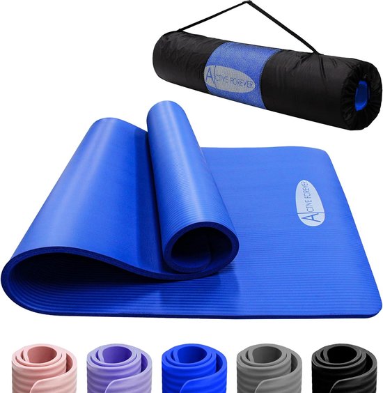 Yogamat voor vrouwen en mannen, NBR-schuim, yogamat voor vrouwen en mannen, hoge dichtheid, antislip, oefenmat met vrije reistas, draagtas, voor yoga, pilates, hit, thuis, workouts en gym (roze) van Yogamat