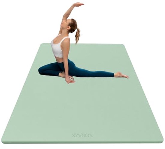 Yogamat XXL - Fitnessmat Oefenmat - Thuis Sporten - Extra Dikke Demping - 200x100cm - Groen