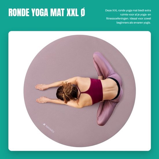 Yogamat XXL Ø 120 cm - Antislip - Fitnessmat - Yoga mat extra dik - Yogamat voor pilates - 360 graden workout - Yogamatten
