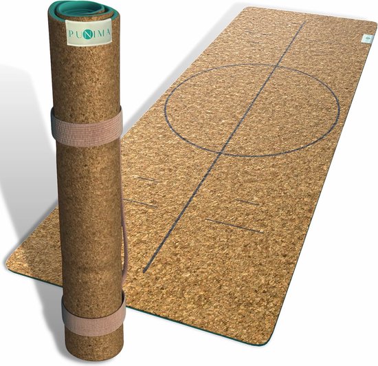 Yogamat XXL van natuurlijk rubber en kurk - extra breed en lang, antislip fitnessmat 183 x 68 x 0,4 cm van Yogamat
