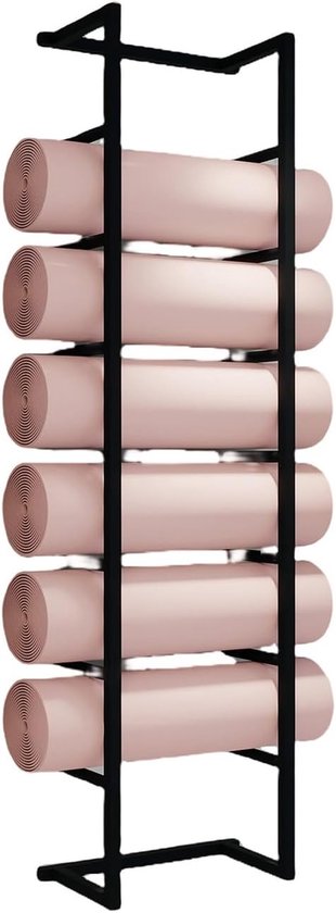 Yogamatrek - Mattenhouder - Sportmateriaal Opbergen - Wandmontage Ruimtebesparend - 90 cm - Zwart