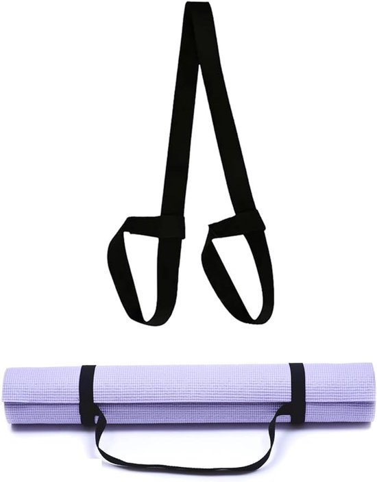 Yogamatriem - draagriem voor yogamatten - schouderriem voor yogamatten - yogamatriem voor yogamatten - Straps - draagriem voor yogamat - opberg riemen voor yogamatten - voor opslag en organisatie - zwart - 38 mm x 1,5 m - (mat niet inbegrepen)