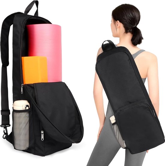 Yogamattas - met zijvak van mesh en ritssluiting - extern nat compartiment - lichtgewicht en waterdichte yogatas voor yogamat. van Merkloos