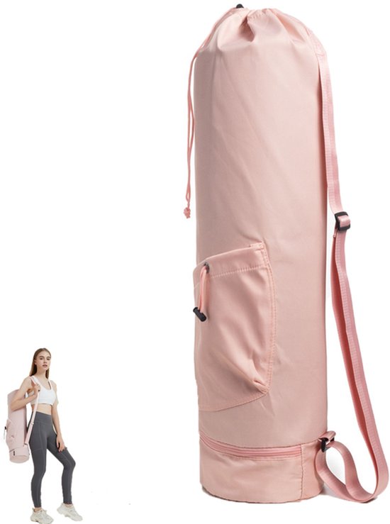 Yogamattas - Multifunctionele opbergtas voor yogamatten - Yogatas voor dames - Roze - Grote yogamattas - Geschikt voor yogamatten, fitness- en pilatesoefeningen.